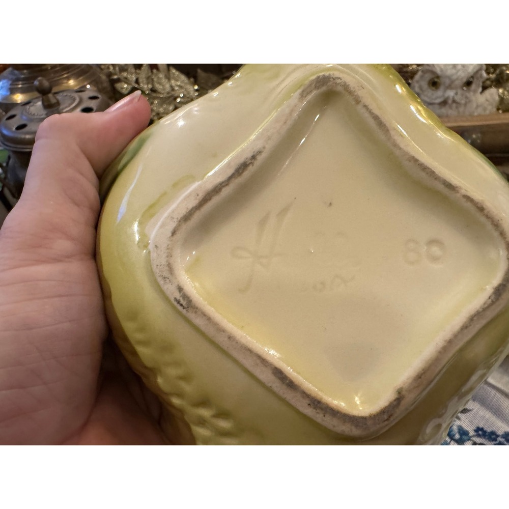 Vintage Hull Pottery Swan Planter Set 80 Chartreuse Green Mid Century Ceramic - Picture 7 of 7